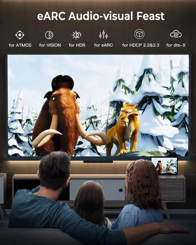 Alt view image 3 of 7 - JAENFONG 8K HDMI Cable 10 ft 2Pack 48Gbps High Speed HDMI 2.1 Cable Braided HDMI Cable 2.1 8K 60Hz 4K 120Hz Support for HDR eARC HDCP 2.2/2.3 HDMI Cord Compatible with HDTV Laptop Monitor PC