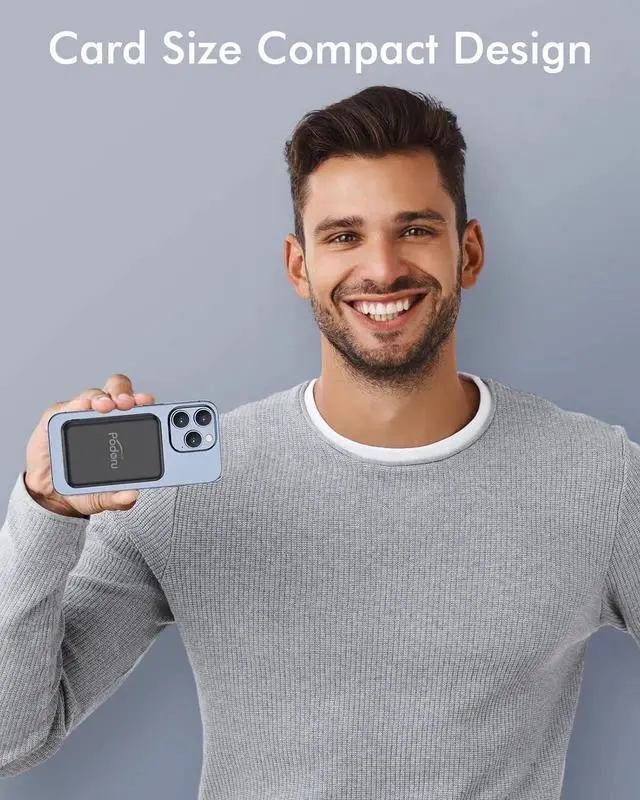 Alt view image 6 of 6 - for Magsafe Battery Pack 5000mAh Magnetic Power Bank with Type-C Cable 20W PD Fast Charging Lighting Input Wireless Portable Charger for iPhone 16/15/14/13/12/ All Series-Black