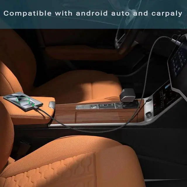 Alt view image 3 of 7 - Android Auto USB C Cable 2-in-1 [1.5ft 2Pack] 240W Max USB 3.1 Gen 2 Fast Charging CarPlay Cable Compatible with iPhone 16 15 Pro Max Galaxy S23 S22 Ultra Note 20 SSD