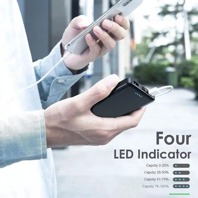 Alt view image 3 of 7 - [2 Pack]Portable Charger Power Bank 10000mAh Ultra Slim Portable Phone Charger with USB C Input & 2 Output Backup Charging External Battery Pack Compatible with iPhone 16/15/14/13/12 Android Phone etc