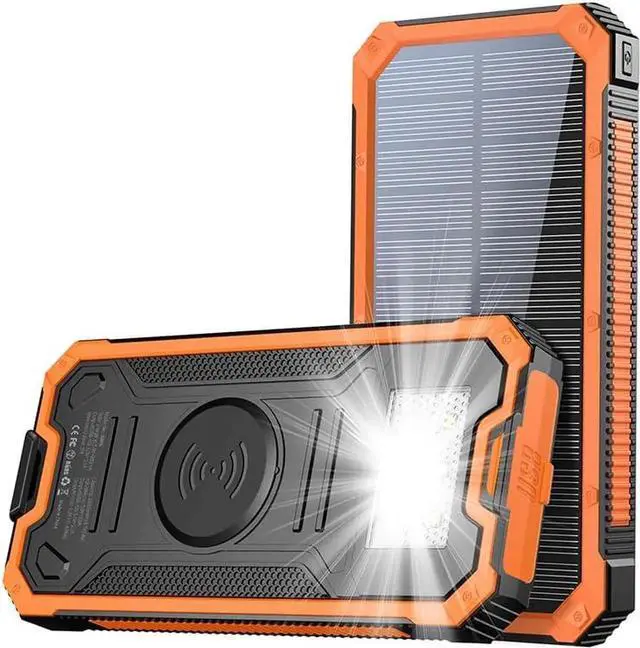 Main image of JAENFONG Solar Charger Power Bank 20 000mAh Portable Wireless Charger with USB C Input/Output for Cell Phones External Battery Pack with Dual Flashlight for Camping