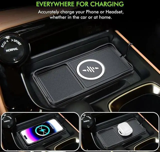 Alt view image 5 of 7 - Wireless Car Charger Car Wireless Chargers Charging pad Non Slip 15w Fast Charger for Car Wireless Phone Charger for iPhone 16/15/14/13/12 Pro Max S23 S22 S20 for Android 30cm Cable