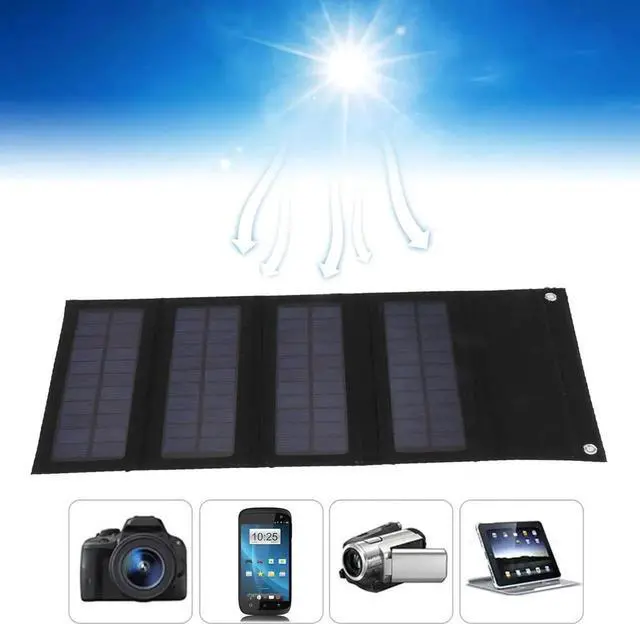 Alt view image 4 of 7 - JAENFONG 1PCS 40W Foldable Solar Panel Charger Low Light Solar Panel High Conversion Efficiency for Backpacking for Camping Portable Solar Panel Kit(Black)