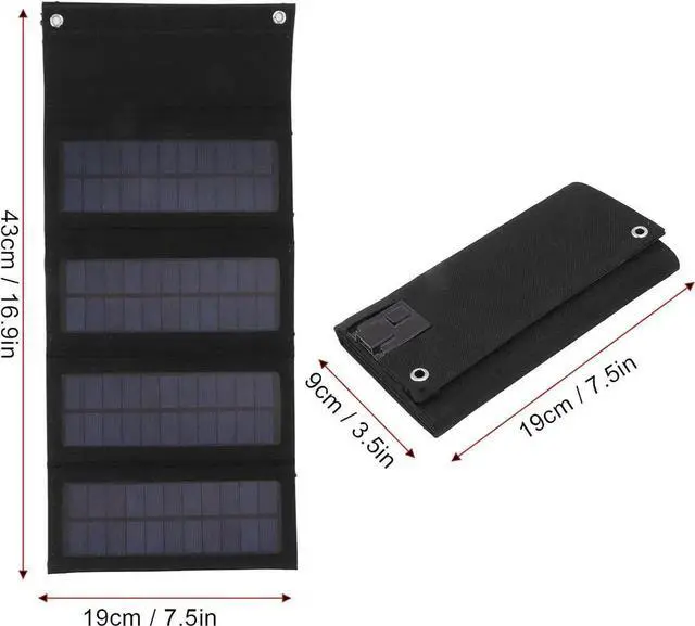 Alt view image 2 of 7 - JAENFONG 1PCS 40W Foldable Solar Panel Charger Low Light Solar Panel High Conversion Efficiency for Backpacking for Camping Portable Solar Panel Kit(Black)
