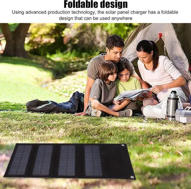 Alt view image 3 of 7 - JAENFONG 1PCS 40W Foldable Solar Panel Charger Low Light Solar Panel High Conversion Efficiency for Backpacking for Camping Portable Solar Panel Kit(Black)