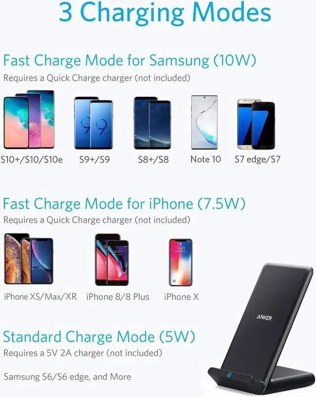 Alt view image 2 of 6 - 2 Pack 313 Wireless Charger (Stand) Qi-Certified for iPhone 16/16 Pro/16 Pro Max/15/14/13 10W Fast-Charging Galaxy S23 S22 S21(No AC Adapter)