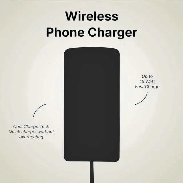Alt view image 2 of 7 - Its Just Smart Ultra Slim Wireless Charger Up to 15W Max Fast Charging Pad Qi-Certified Phone Charger Compatible with iPhone and All Qi-Enabled Devices Adapter Not Included (Black)