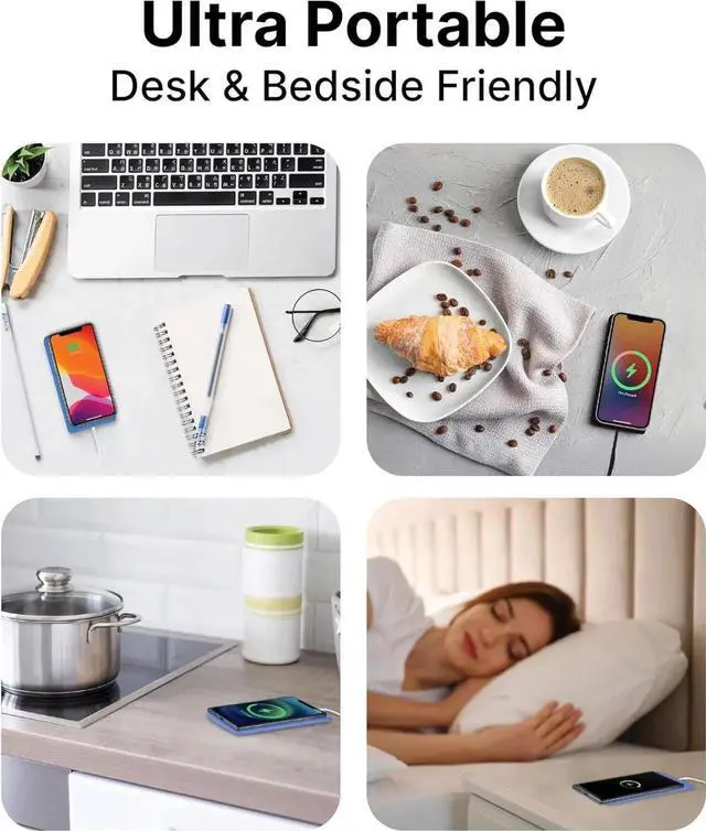 Alt view image 4 of 7 - Its Just Smart Ultra Slim Wireless Charger Up to 15W Max Fast Charging Pad Qi-Certified Phone Charger Compatible with iPhone and All Qi-Enabled Devices Adapter Not Included (Black)