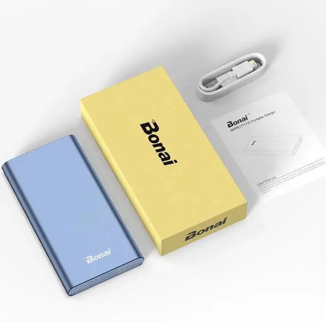 Alt view image 6 of 7 - JAENFONG Portable Charger 12 000mAh 5V/3A Fast Charging Power Bank Dural Input & Output Ports (USB-C in & Out) Portable Phone Charger for iPhone 15/14/13/12 Series Galxy Android iPad etc - Blue