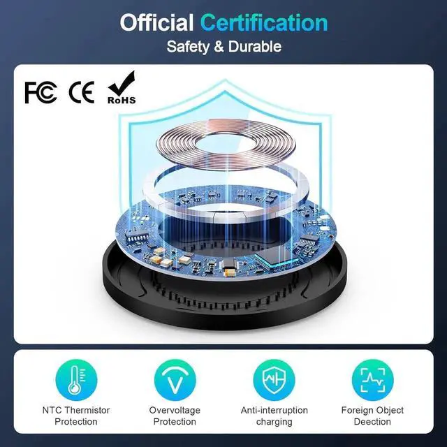 Alt view image 7 of 7 - S25 Wireless Android Charger Fast Charging Pad for Galaxy S25 Ultra/S24 Plus/FE/S23/S22/S21 2Pack 15W Fast Wireless Phone Charger Station for Motorola Edge 2024/G Stylus 5G/Razr 2024