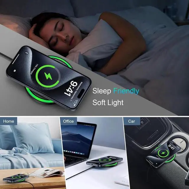 Alt view image 5 of 7 - S25 Wireless Android Charger Fast Charging Pad for Galaxy S25 Ultra/S24 Plus/FE/S23/S22/S21 2Pack 15W Fast Wireless Phone Charger Station for Motorola Edge 2024/G Stylus 5G/Razr 2024