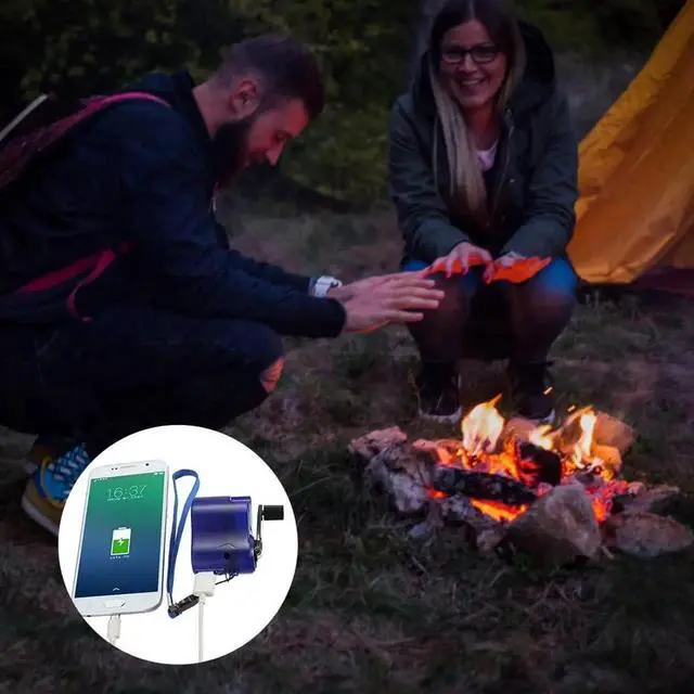 Alt view image 3 of 7 - JAENFONG Portable Hand Crank Generator - 5V USB Charger for Cell Phone Emergency Outdoor Mobile Phone Charging