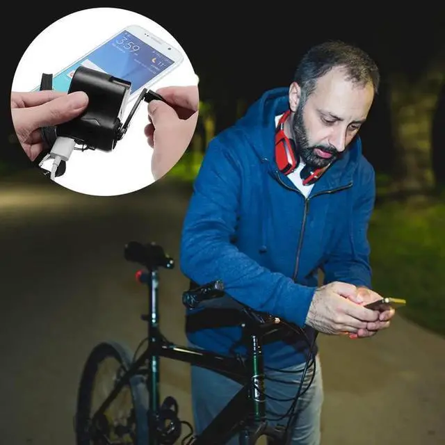 Alt view image 6 of 7 - JAENFONG Portable Hand Crank Generator - 5V USB Charger for Cell Phone Emergency Outdoor Mobile Phone Charging