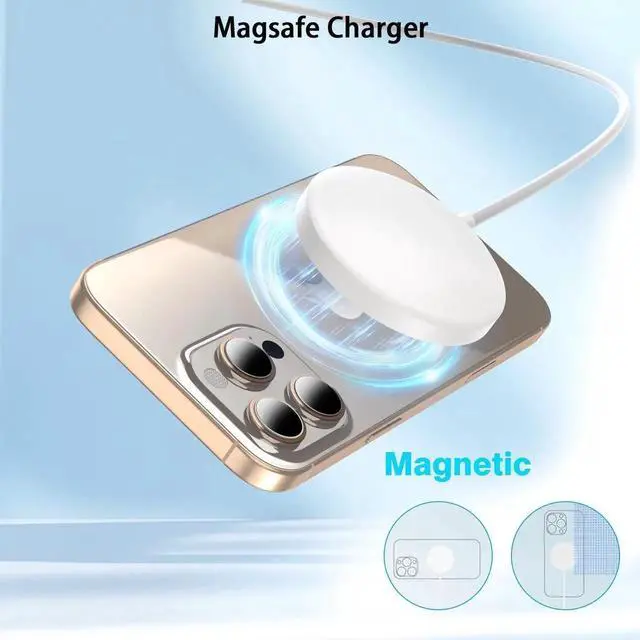 Alt view image 7 of 7 - Magnetic iPhone Wireless Charger 10FT Fast Charging Mag Safe Charger Wireless Charging Pad for iPhone 16 Pro Max/16 Plus/15 Pro Max/15 Plus/14/13/12/11/AirPods 4/3/Pro2 Phone Mag safe Charge Pad