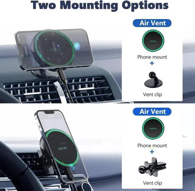 Alt view image 5 of 6 - Magnetic Wireless Car Charger Mount Compatible with Magsafe iPhone 15/ iPhone 14/iPhone 13 Fast Charging Air Vent Magnet Accessories Car Phone Holder
