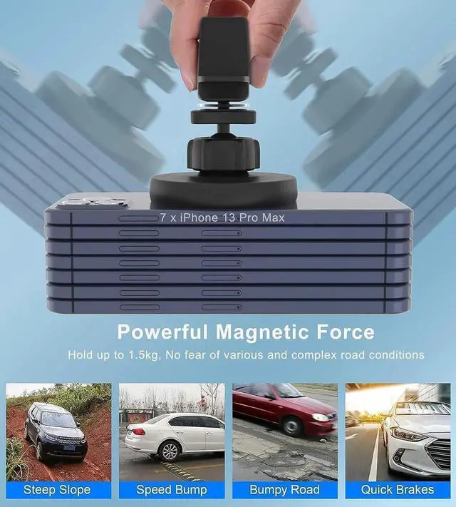 Alt view image 2 of 6 - Magnetic Wireless Car Charger Mount Compatible with Magsafe iPhone 15/ iPhone 14/iPhone 13 Fast Charging Air Vent Magnet Accessories Car Phone Holder