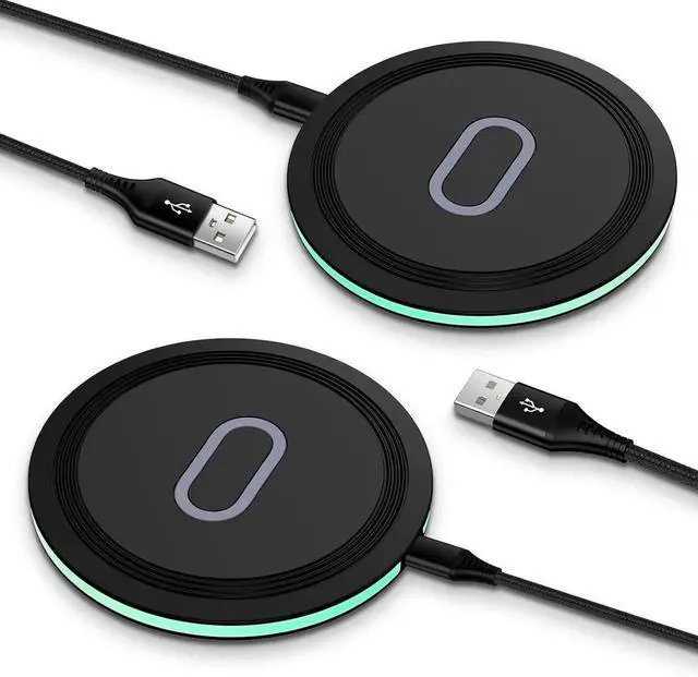 Main image of Fast Wireless Charger Pad 2 Pack 15W Wireless Charging Pad Fast Charging Station for Galaxy S24 S25 Edge S23 FE S23 S22 S21 Note 20 iPhone 16 15 14 13 Pro Max Pixel 9 8a 8Pro 7a 7