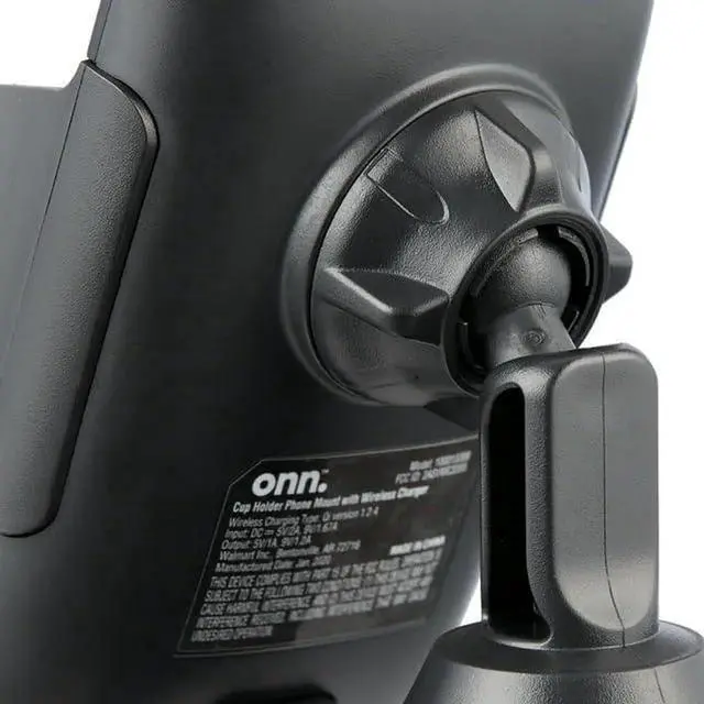 Alt view image 5 of 5 - Cup Holder Phone Mount with Wireless Charger Multi-Angle Rotation Quick-Push Release Button Lightweight