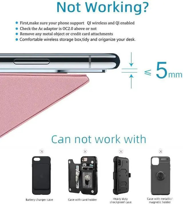Alt view image 7 of 7 - 2025 New Wireless Charger 15W Pink Fast Charger Dual Coil Qi Certified Charging Dock Desk Stand and Pen Holder Storage Compatible with iPhone 16/15/14 MAX/XR/XS S24/S23 Series and More(No AC Adapter