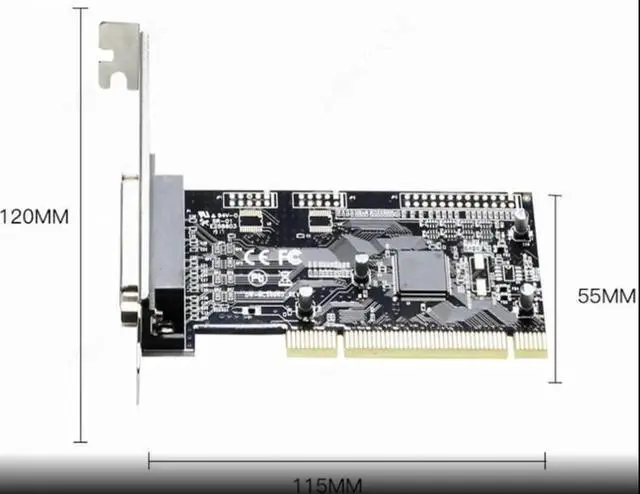 Alt view image 5 of 6 - JAENFONG 1 Port DB25 25Pin Parallel Port LPT Printer Expansion Card PCI to DB25 Adapter Controller Riser Card Chipset AX9865 for Desktop