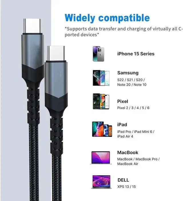 Alt view image 4 of 6 - JAENFONG USB to USB C Cable[2park 4FT] USB Type C Fast Chargr Cable 3.1A Braided USB A to Type-C Charger Cable for iPad iphone15 Galaxy Note Pixel One Plus etc