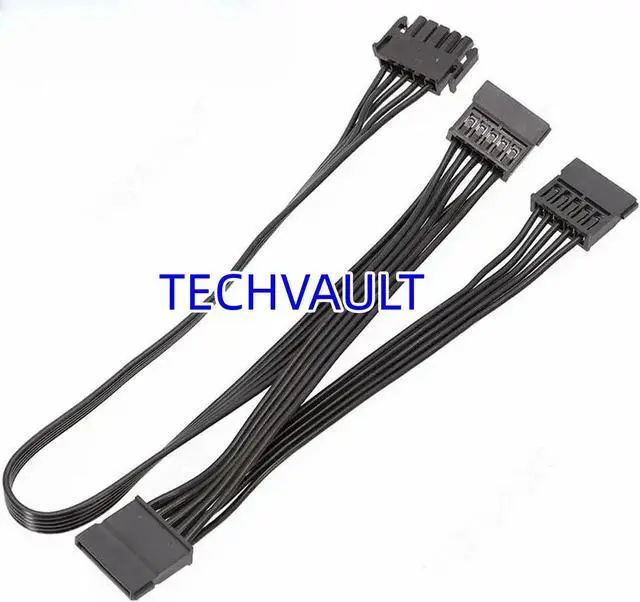 Alt view image 2 of 4 - JAENFONG 5Pin to 3 Port SATA Hard Driver SSD Power Supply Cable For Cooler Master V850 V1000 V1300 PLATINUM Full-Modular Power Supply