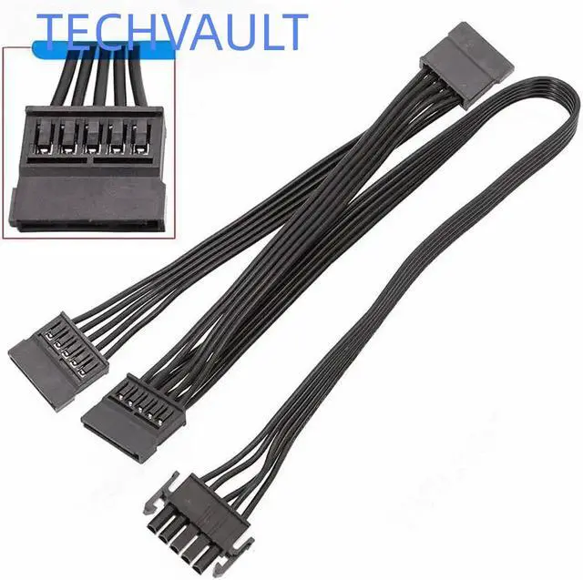Alt view image 3 of 4 - JAENFONG 5Pin to 3 Port SATA Hard Driver SSD Power Supply Cable For Cooler Master V850 V1000 V1300 PLATINUM Full-Modular Power Supply
