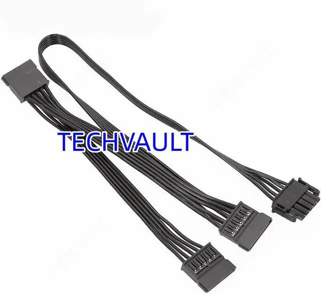 Alt view image 4 of 4 - JAENFONG 5Pin to 3 Port SATA Hard Driver SSD Power Supply Cable For Cooler Master V850 V1000 V1300 PLATINUM Full-Modular Power Supply