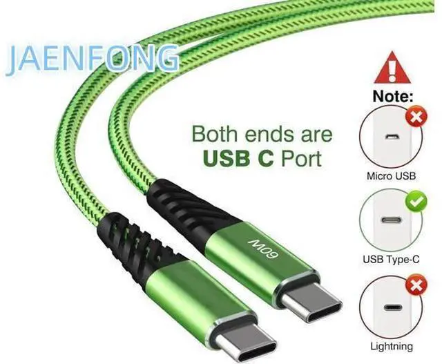 Alt view image 2 of 6 - JAENFONG USB C Cable to USB C Charger Cable 4-Pack 10ft Fast Charging USB C Cable Nylon Braided 60W(5A) Type C to Type C Charging Cable for Phone 16 15/15 Pro/15 Plus/15 Pro Max S22 S23 Note 20