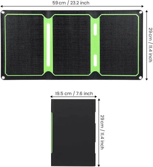 Alt view image 7 of 7 - JAENFONG Portable Solar Panels 21W Monocrystalline Foldable Solar Panel Charger with USB QC3.0 Built-in Voltage Stabilization System for Smart Phone Camping Lanterns Small Fans Monitor