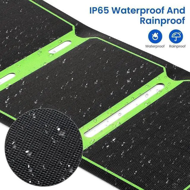 Alt view image 4 of 7 - JAENFONG Portable Solar Panels 21W Monocrystalline Foldable Solar Panel Charger with USB QC3.0 Built-in Voltage Stabilization System for Smart Phone Camping Lanterns Small Fans Monitor