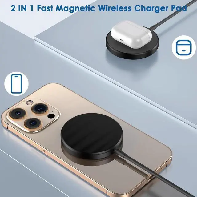 Alt view image 5 of 7 - Magnetic Wireless Charger iPhone 6FT Charger for MagSafe Charger 2Pack Fast Wireless Charging Pad for iPhone 16 Pro Max/16 Pro/16 Plus/15 ProMax/15/14/13/12/AirPods 3/2/Pro Mag-Safe Charging Pad