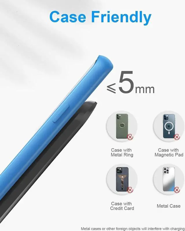 Alt view image 5 of 7 - Upgraded Fast Wireless Charger Qi-Certified Wireless Charging Stand Compatible with Galaxy S25/S24/S23/S22/S21/S20 & Qi Phone Charger for iPhone 16/16 Plus/16 Pro/16 Pro Max/15/14/13