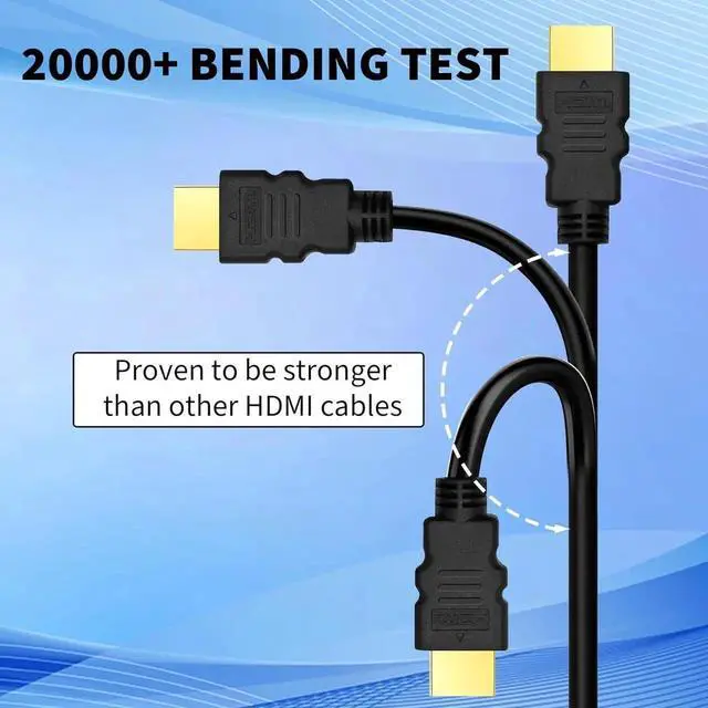 Alt view image 2 of 7 - JAENFONG 4K HDMI Cable 3 ft 5-Pack 2.0 Ultra HD/Cord High-Speed 18Gbps 2.0b @60Hz (1080P 2160P HDR) Black HDMI Cordfor Laptop Monitors HDTV