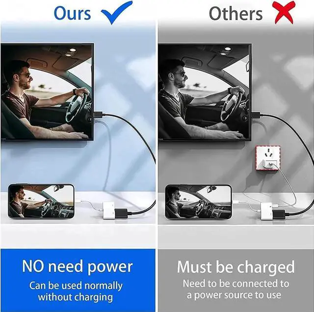 Alt view image 3 of 7 - JAENFONG Lightning to HDMI Adapter for iPhone [ MFi Certified] Digital AV Dongle 1080P Sync Screen Cable with Lightning Charging Port for iPhone iPad to TV/Projector/Monitor No Need Power Supply