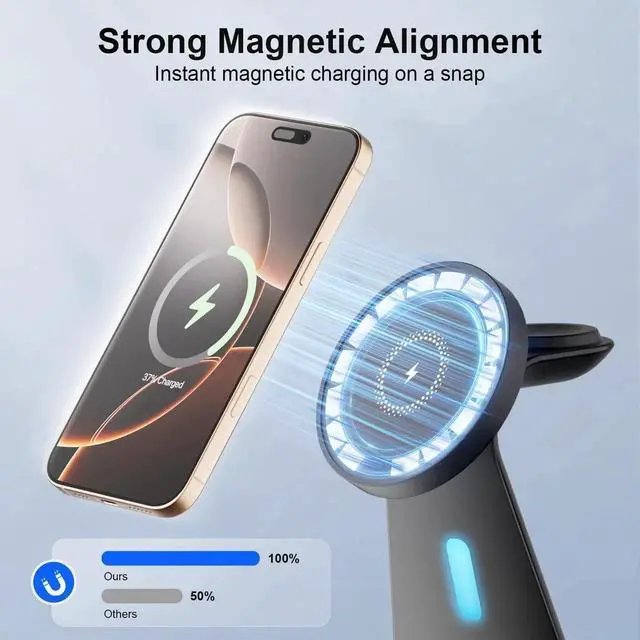 Alt view image 6 of 6 - Magnetic Wireless Charger Stand 3 in 1 Charging Station 15W Fast Charging Stand Wireless Charger for iPhone16/15/14/13/12 Series Watch Series Earphone Non-Slip Base