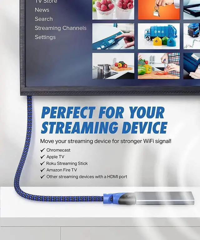 Alt view image 5 of 7 - JAENFONG HDMI Extension Cables 3ft 6ft 10ft 15ft 20ft 25ft (10 ft Blue 2)