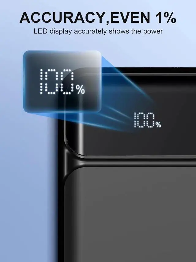 Alt view image 3 of 7 - JAENFONG Power-Bank-Portable-Charger 49800mAh Portable Phone Charger Power Bank with 3 Built-in Cable(USB-C iOS USB-A) 22.5W Fast Charging LED Display External Battery Pack for iPhone Android etc