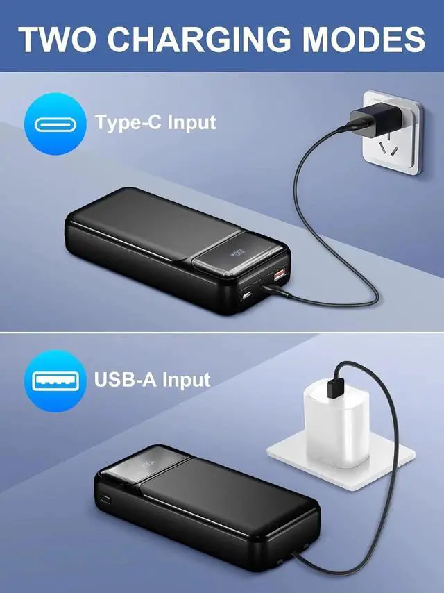 Alt view image 6 of 7 - JAENFONG Power-Bank-Portable-Charger 49800mAh Portable Phone Charger Power Bank with 3 Built-in Cable(USB-C iOS USB-A) 22.5W Fast Charging LED Display External Battery Pack for iPhone Android etc