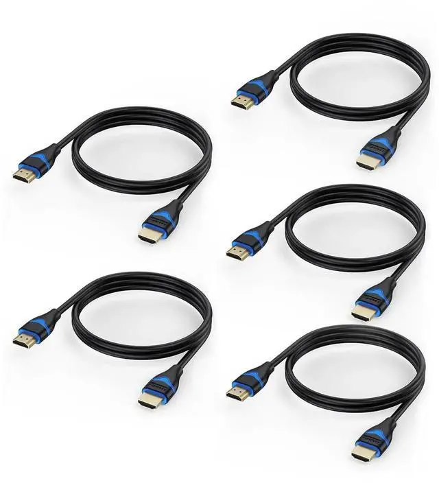 Main image of JAENFONG 4K HDMI Cables 3FT 5-Pack HDMI Cord 3 Foot High Speed HDMI to HDMI Cable 2.0(4K@60Hz 2K@144Hz 1080P@120Hz 18Gbps HDR 3D HDCP 2.2 ARC) for HDTV Switch PS4/PS5 Xbox Blu-ray Monitor 3.3FT/1M