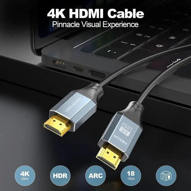 Alt view image 7 of 7 - JAENFONG HDMI Cable 3FT 4-Pack High Speed 4K HDMI 2.0 Cord 3FT HDMI Computer Monitor TV Cable 4K@60Hz 2K@120Hz 1080P with Ethernet/ARC 3D HDCP 2.2-Compatible with /LG/PS4 PS5/Xbox/Switch/Soundbar