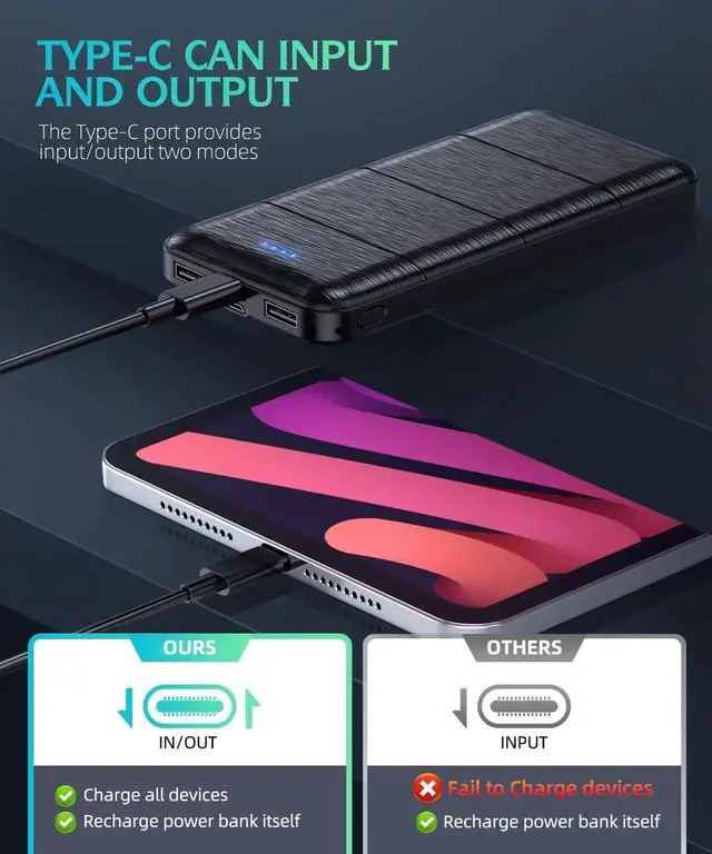 Alt view image 7 of 7 - JAENFONG Portable-Charger-Power-Bank - 2 Pack 15000mAh Dual USB Power Bank Output 5V3.1A Fast Charging Portable Charger Compatible with Smartphones and All USB Devices