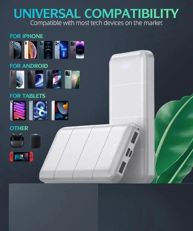 Alt view image 3 of 7 - JAENFONG Portable-Charger-Power-Bank - 2 Pack 15000mAh Dual USB Power Bank Output 5V3.1A Fast Charging Portable Charger Compatible with Smartphones and All USB Devices