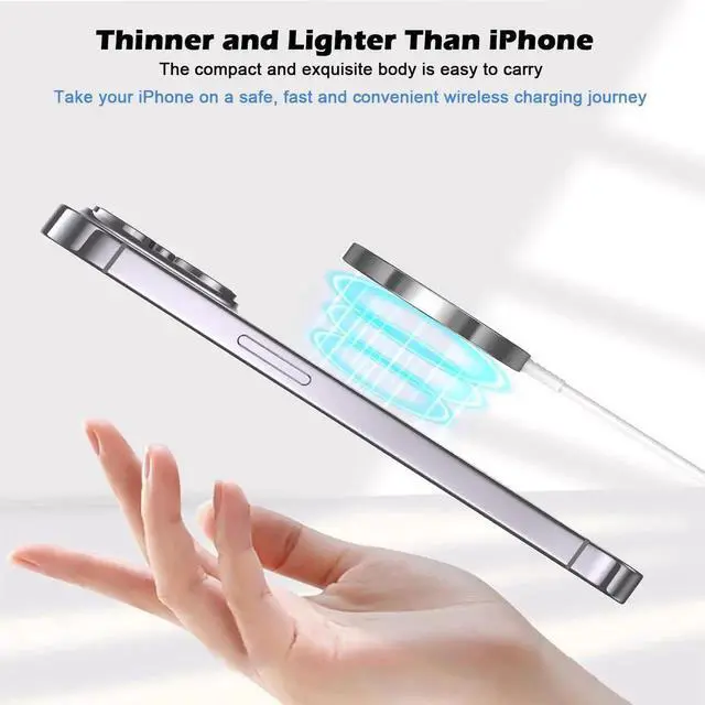 Alt view image 3 of 7 - Magnetic Charger for iPhone 16 Mag-Safe Fast Wireless Charging 2Pack 6Foot Magnetic Charger Pad with 2Pack USB C PD Fast Charging Block for iPhone 16/16 Pro/Pro Max/Plus/15/14/13 AirPods 3/Pro 2