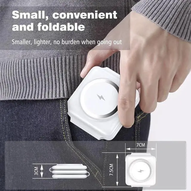 Alt view image 6 of 7 - Charging Station for Multiple Devices - 3 in 1 Foldable Magnetic Wireless Charger Dock - Travel Charging Pad for iPhone 16 15 14 13 12 Pro Max Plus Watch & Airpods