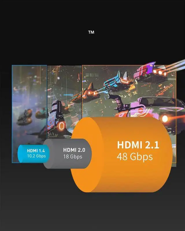 Alt view image 7 of 7 - JAENFONG HDMI Cable 8K@60Hz 6.6FT Ultra High Speed 4K@120Hz 48Gbps Ultra HD HDMI Cable Support Dynamic HDR eARC Dolby Atmos Compatible with PlayStation 5 Xbox Series X TVs