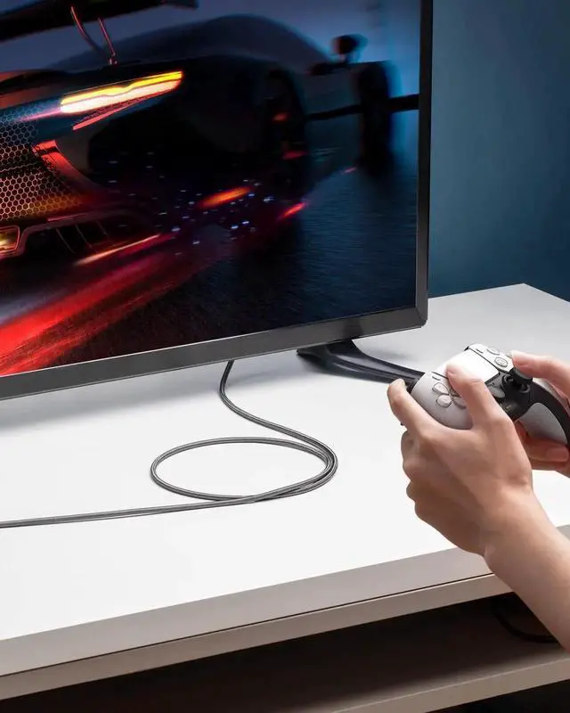 Alt view image 2 of 7 - JAENFONG HDMI Cable 8K@60Hz 6.6FT Ultra High Speed 4K@120Hz 48Gbps Ultra HD HDMI Cable Support Dynamic HDR eARC Dolby Atmos Compatible with PlayStation 5 Xbox Series X TVs