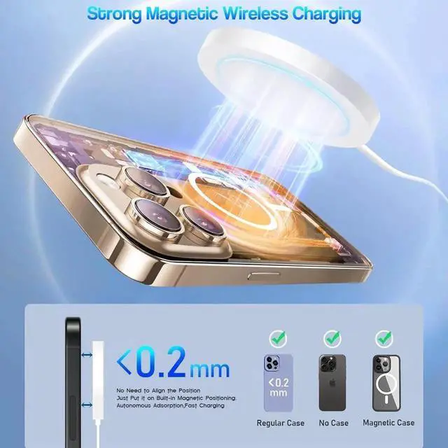 Alt view image 4 of 7 - Magnetic Wireless Charger for iPhone 16 15 2Pack 6FT 15W Fast Mag-Safe Charger with USB C Fast Charging Block Adapter for iPhone 16/16 Pro/Pro Max/15/14/13/12/Plus/Pro/Pro Max AirPods 3/2/Pro 2