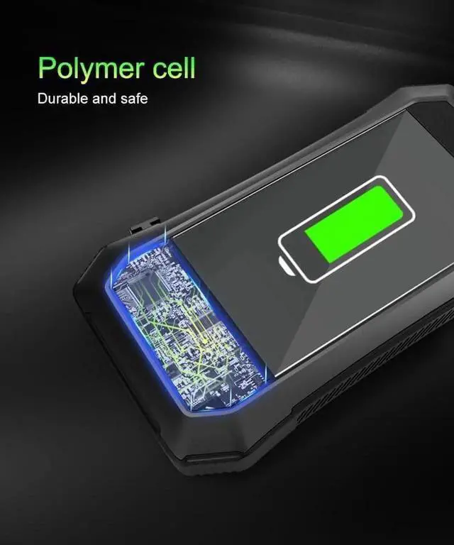 Alt view image 2 of 5 - JAENFONG Solar Power Bank 10000mAh - Wireless Charger with 20 LED Lights Fast Charging for 3 Devices Solar Phone Charger Power Bank for Camping Travel & Emergencies