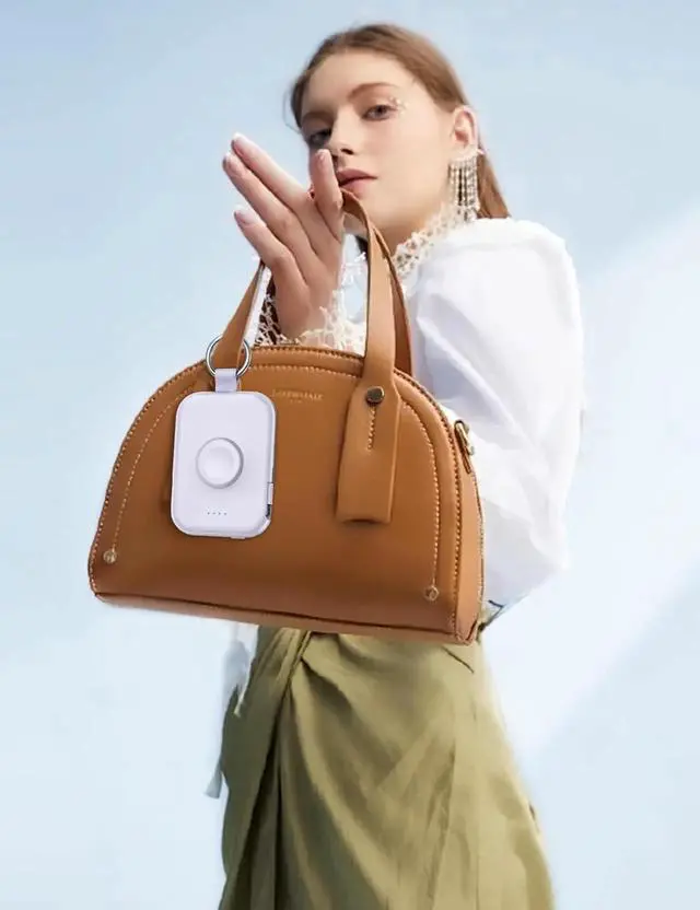 Alt view image 2 of 6 - JAENFONG Portable Charger 5000mAh Portable Charger Power Bank with Built-in Cables Travel Keychain Battery Pack for Watch Ultra 2/10/9/8/Ultra/7/6/SE/5 iPhone 16/15/14/13/12 Blue